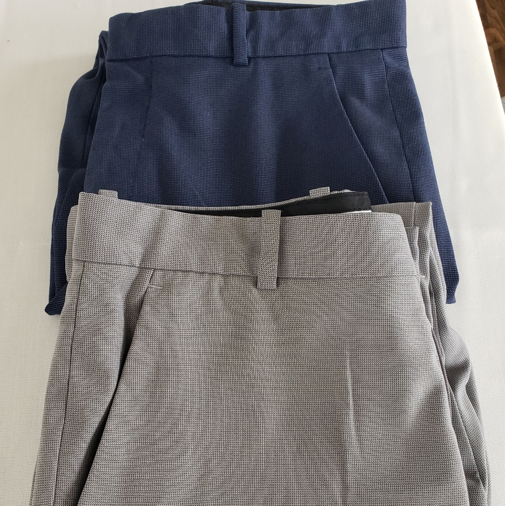 2 Pairs of Perry Ellis Portfolio Non Iron Slim Fit Dress Pants